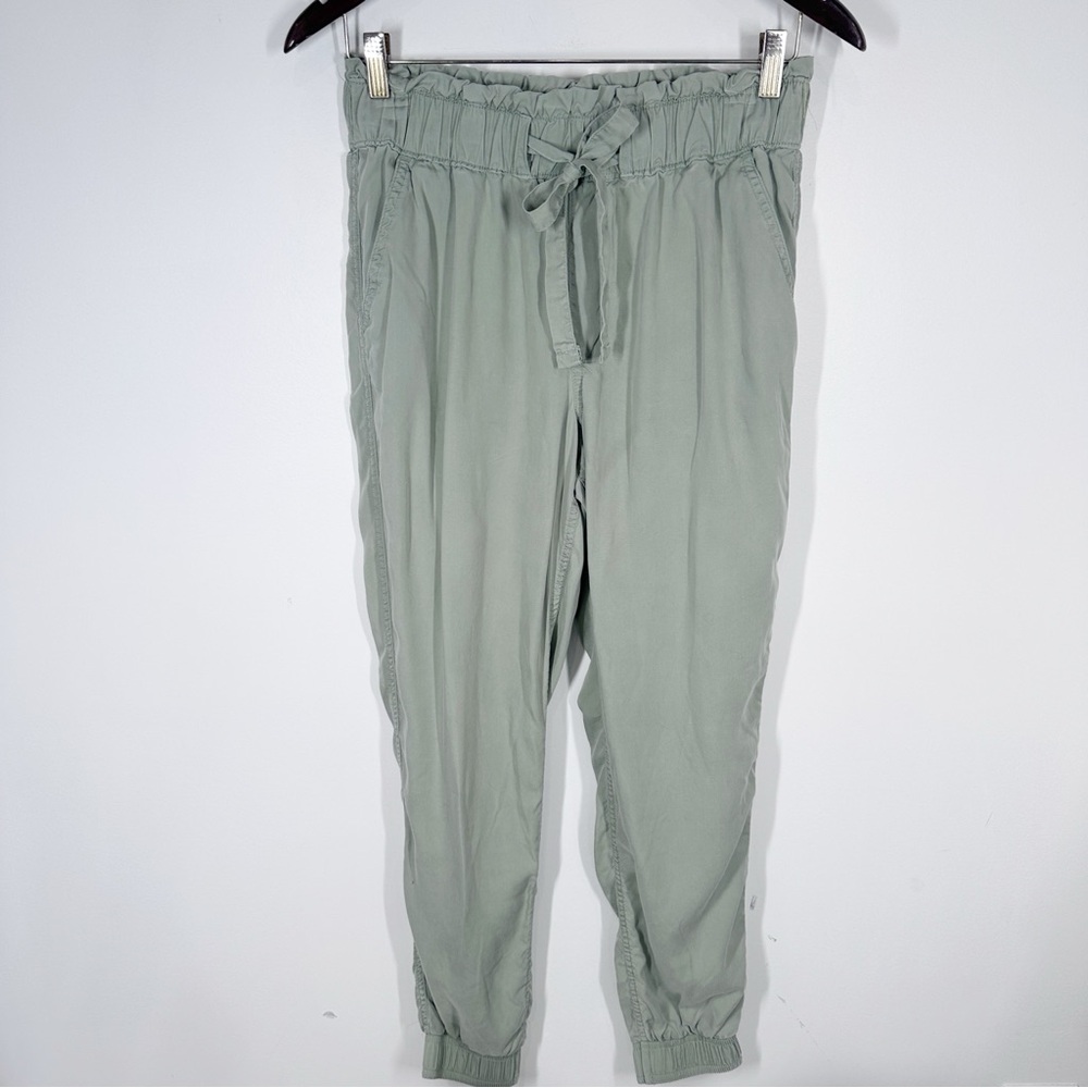 SO Green Lyocell High Rise Jogger Pants Size Medium Belt Dressy